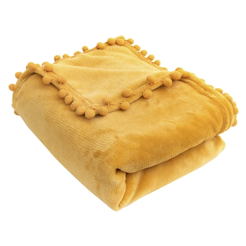 

Мягкое ворсистеное одеяло с шариками, теплое зимнее однотонное покрывало на кровать, декоративный диван, пушистое одеяло