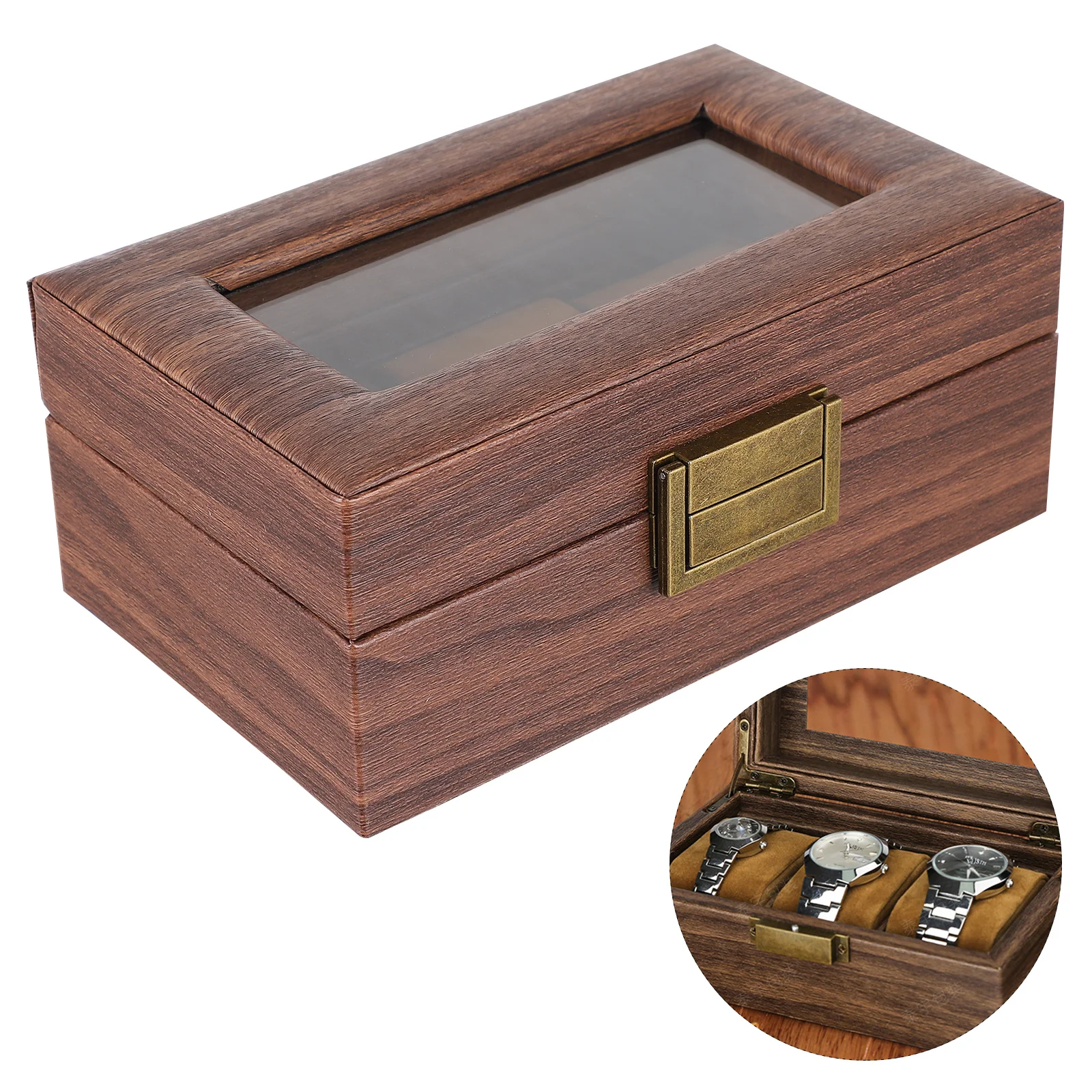 

Watch Box Case Jewelry Display Organizer Wooden Collection Travel Earring Storage Roll Wood Rolls Gift Men Wrist Casea Slot