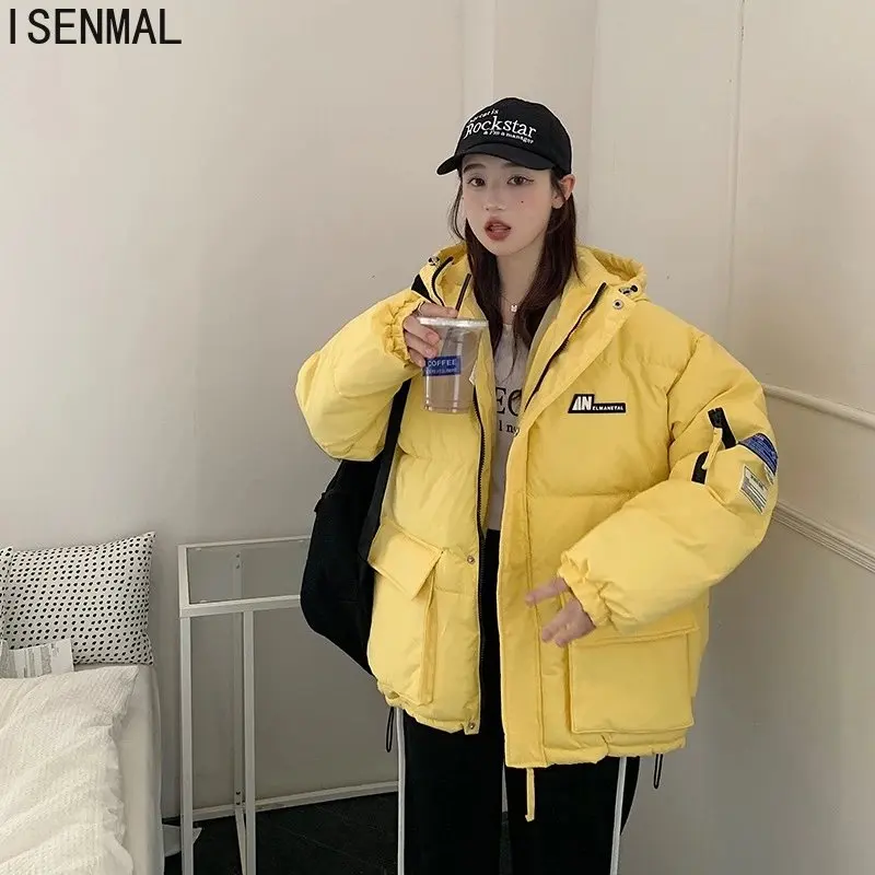 

Warm Thicken Hooded Cotton Coat Loose Bread Coat Winter Jacket Women Outwear 2022 New Parkas Women Winter Cotton Padded Jacket
