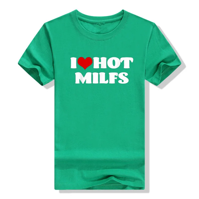 Футболка с надписью «I Love Hot MILFS», футболка с надписью «I Heart-MILFS», популярная эстетичная одежда для мам, повседневные топы, подарки для телефон...