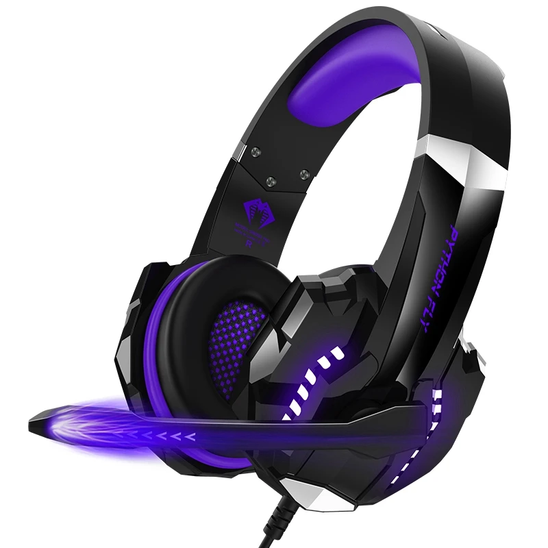 

PYTHON FLY G9000 Pro Gaming Headset, Portable, Lightweight, Real-Sounding USB Interface Wired Headset For Pc, Ipad