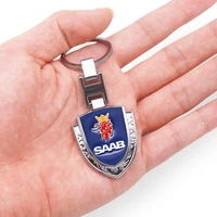 3d shield badge key ring buckle pendant car logo home remote control accessories for saab 9 3 9 5 9 7 9 x 9000 turbo x 93 etc