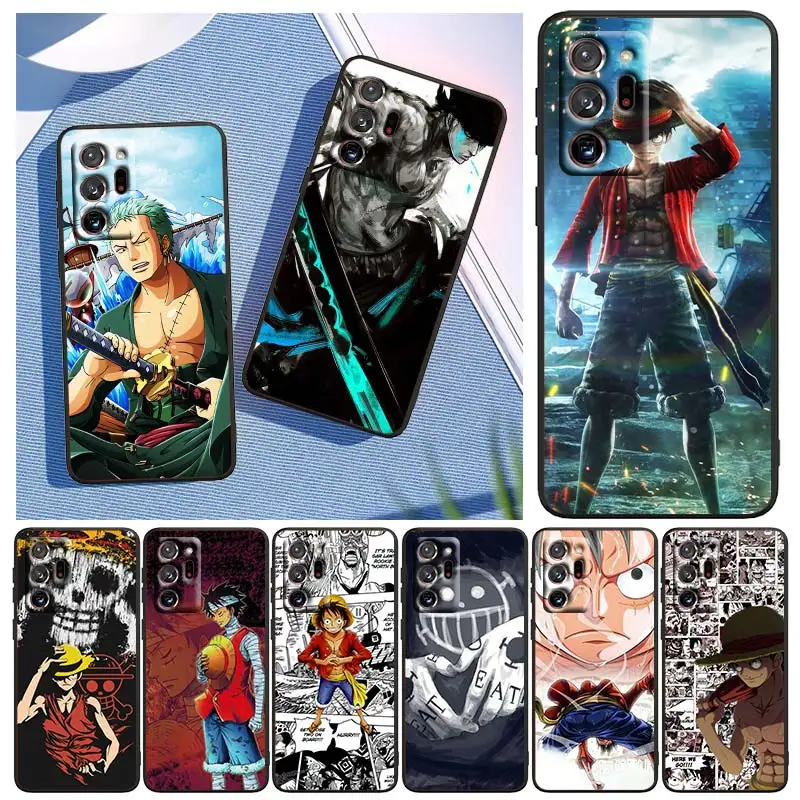 

Zoro Luffy One Piece For Samsung Galaxy Note 20 Ultra 10 Lite Plus 9 8 M52 M62 M32 F22 M31S M31 M21 2021 Black Phone Case