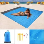 Большое водонепроницаемое пляжное полотенце, портативный коврик для путешествий и пикника, летнее одеяло с карманом, оверсайз, без песка