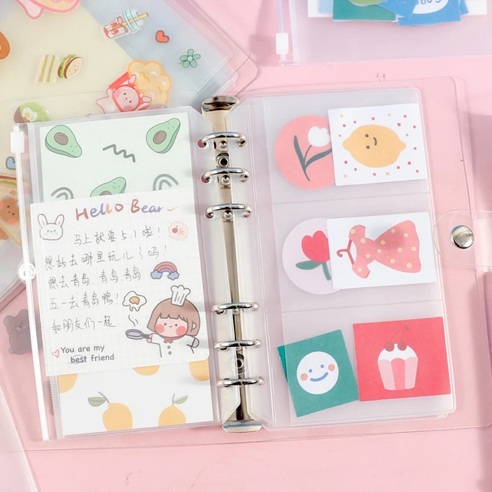 25PCS Convenient Clear PVC A6 Budget Binder Pockets Zipper Folder Bags for 6-Ring Notebook Files Reports |