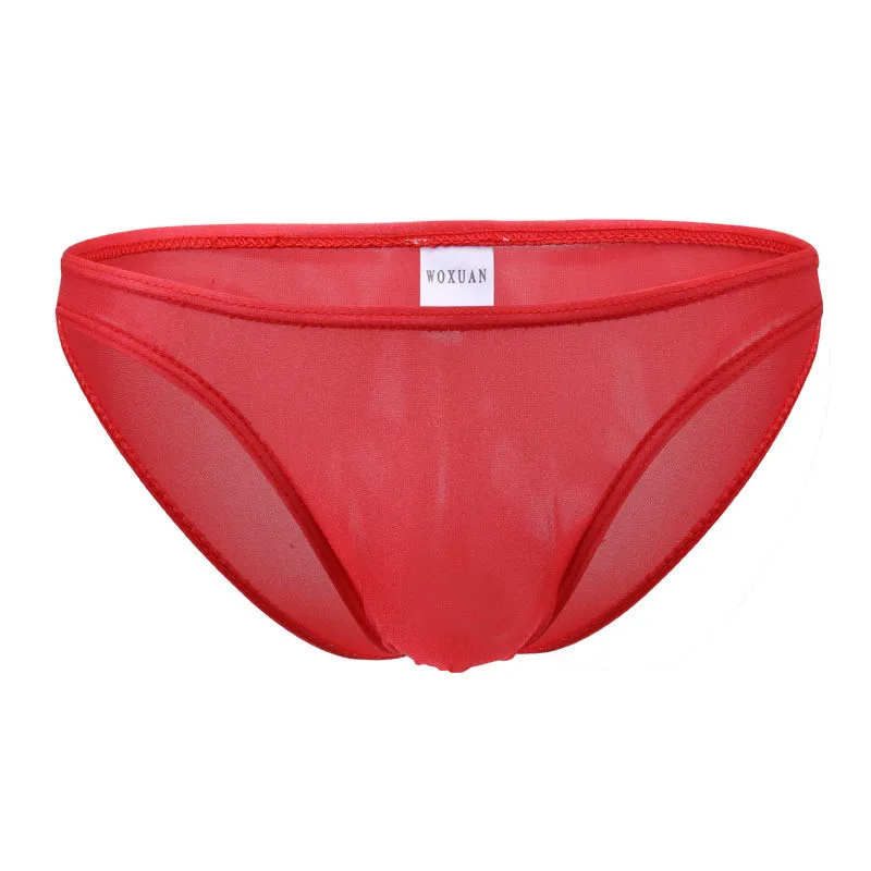 5PCS Men's Sexy Men Briefs See-through Ice Silk Underwear Mesh Sheer Pouch Stretchy Seamless Transparent Ultra-Thin Underwear