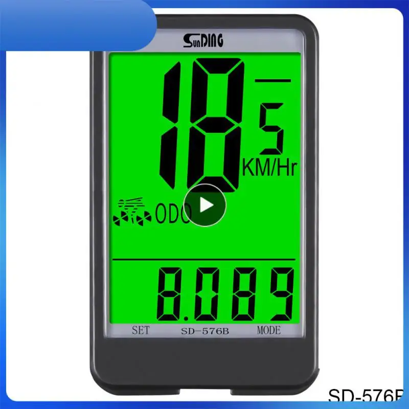 

576B SUNDING Bicycle Computer Cable Odometer Large Screen Luminous English Speedometer Stopwatch