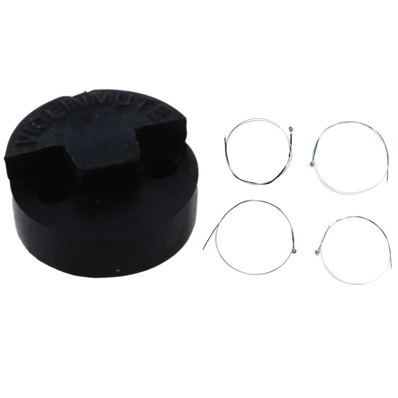 

Violin Mute Replacement Double Hole Tourte Black Rubber Sordine With V60 Moderate Violin String