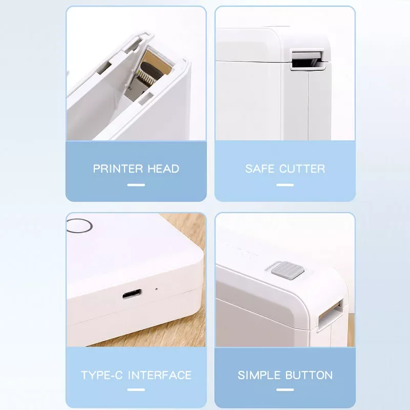 

D110 Portable Pocket Printer Label Sticker Wireless No Ink Office Home Using Stickers Printing Thermal Paper VS D11