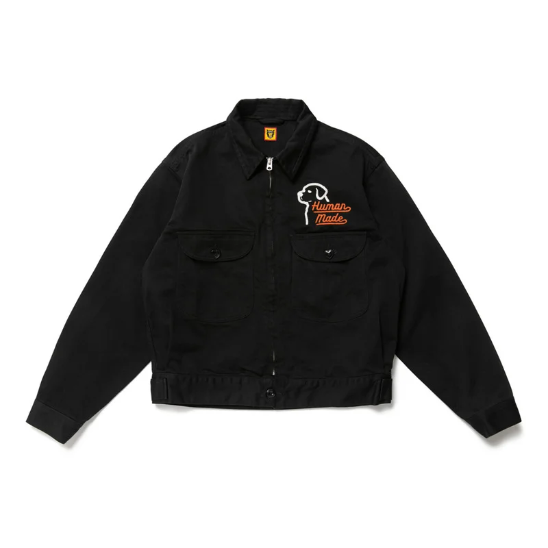 

HUMAN MADE WORK JACKET 22SS Hound Dog Puppy Embroidery Overalls Jacket For Men And Women