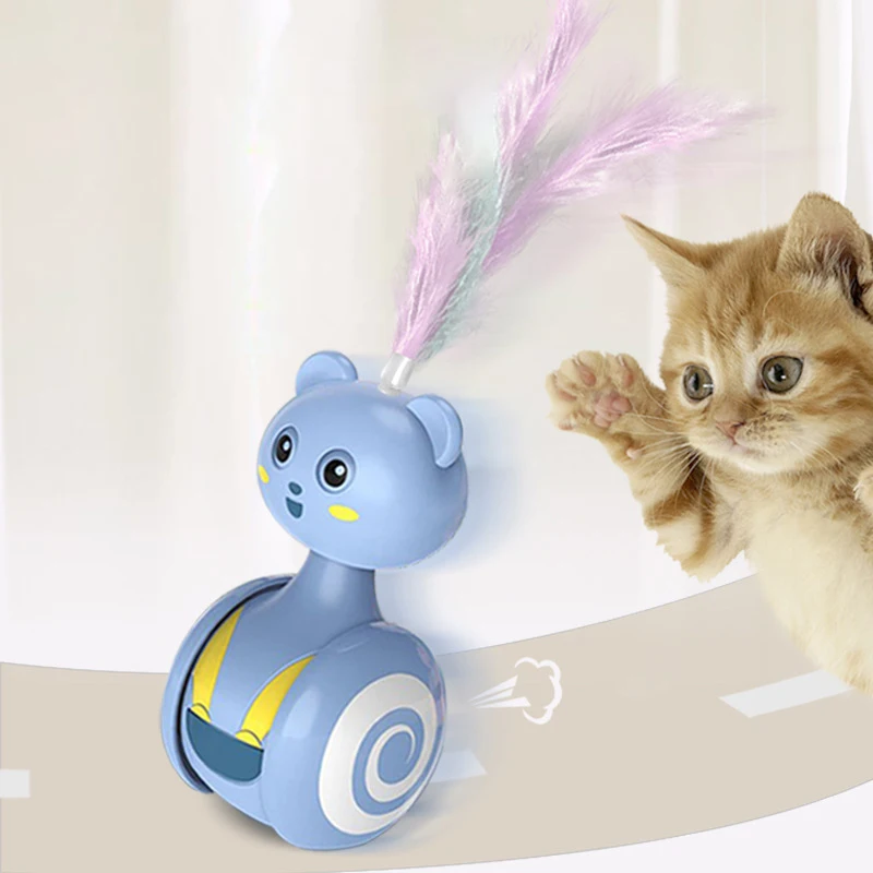 

Cat Automatic Toys Pet Bumbler Funny Toy Interactive Cat Toys Cat Rolling Teaser Feather Wand Cat Toys Interactive Rotating Ball