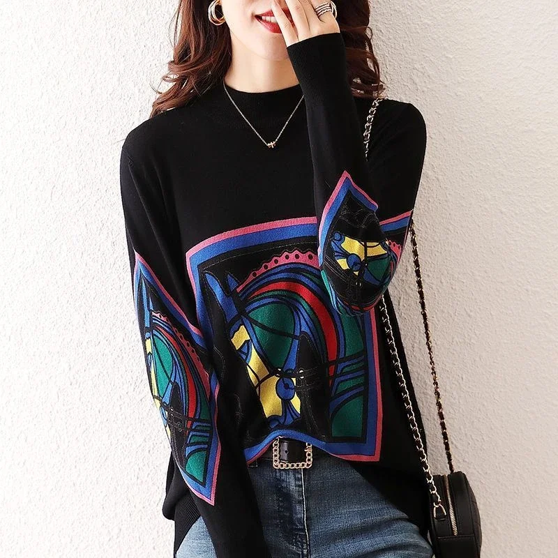 Женский вязаный свитер водолазка с длинным рукавом женские пуловеры в Корейском