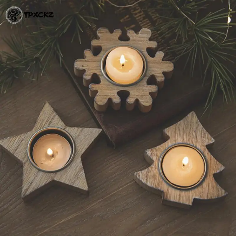 Natural Xmas Wedding Holidays Candlestick - Star Xmas Tree Heart Shape Candle Holder