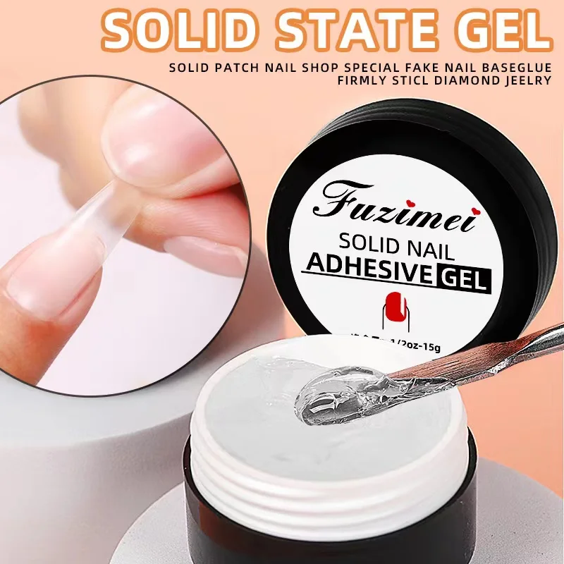 

15g Strong Solid Adhesivec Diamonds Gel For Nail Art Fake Nail UV Poly Gel Professionals Flase Nails Glue For Manicure Supplies
