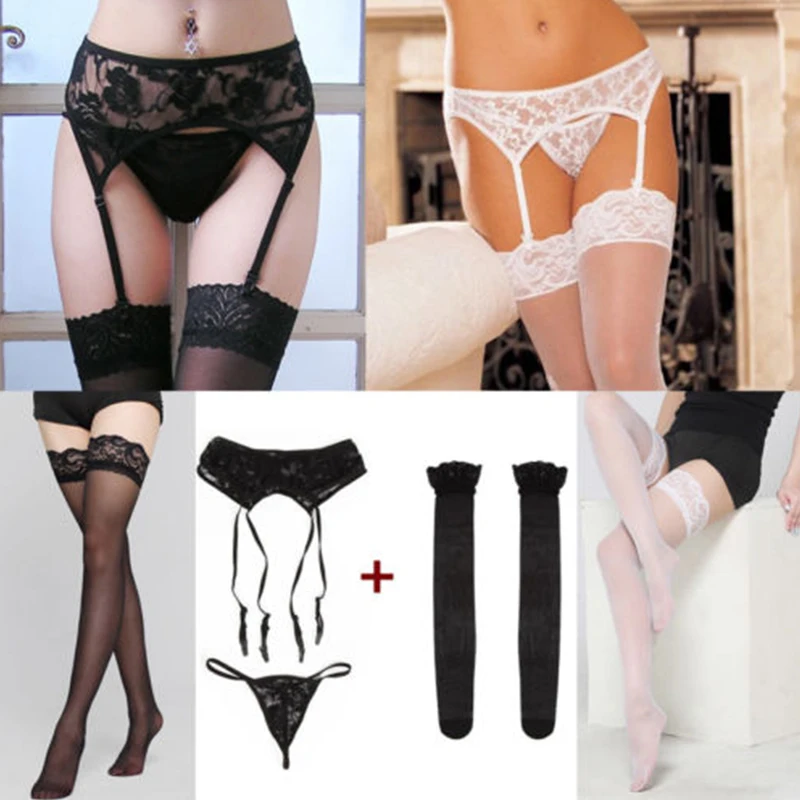 

Floral Stockings Women Lace Stocking Thigh High Suspender Belt Over Knee Long Stocking Sexy Lingerie Tight Pantyhose