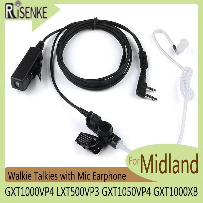 RISENKE Earpiece for Midland GXT1000VP4 LXT500VP3 GXT1050VP4 GXT1000XB Walkie Talkie Accessories Headset with Mic Earphone