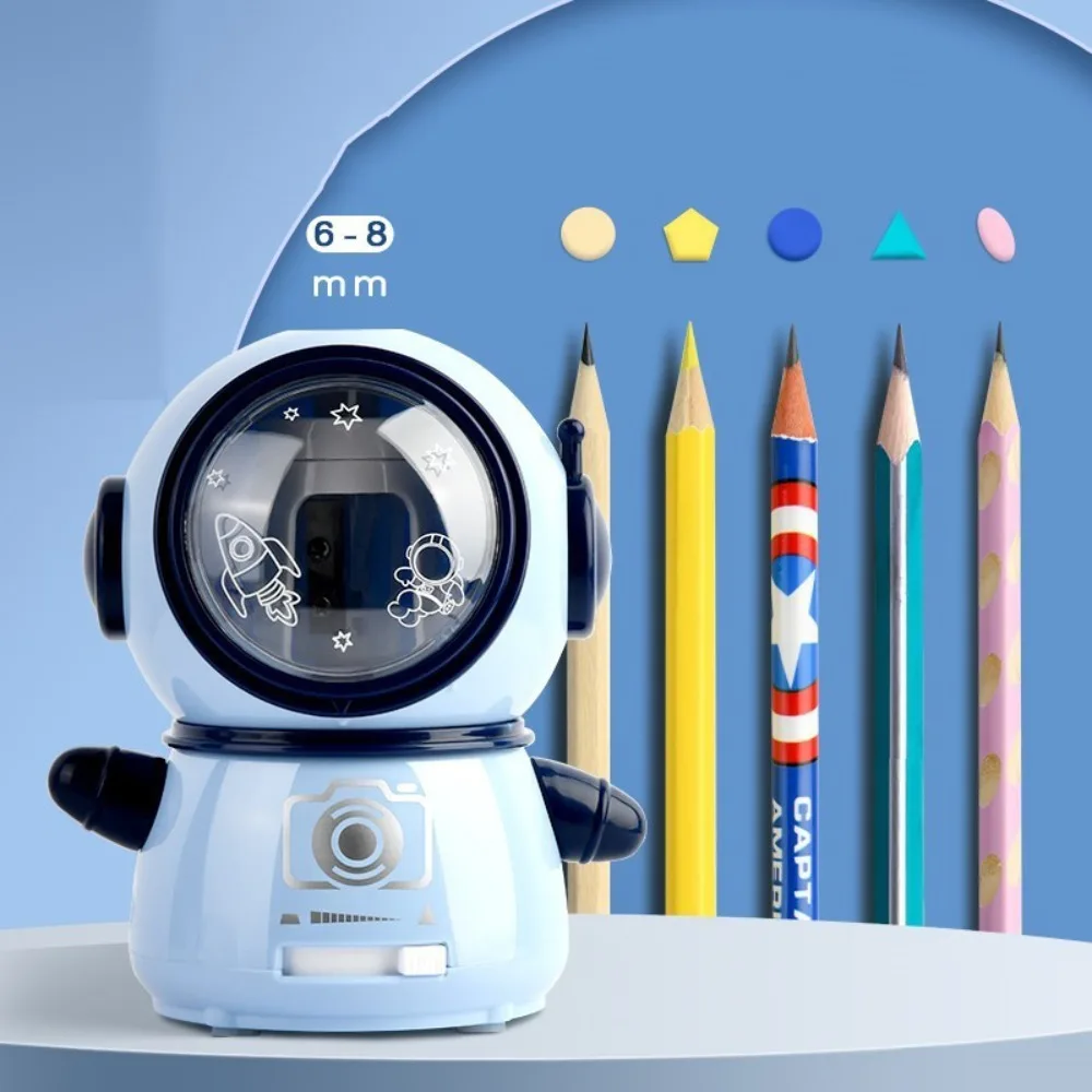

Astronaut Spaceman Electric Pencil Sharpener Spaceman Safety Astronaut Automatic Pencil Sharpener Cartoon Dual power supply