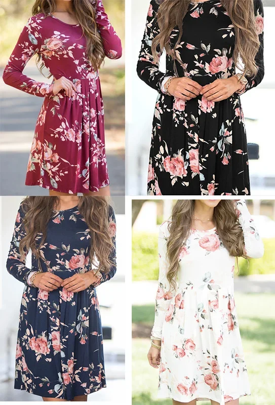 Лидер продаж 2017 Amazon Европа Америка модное платье для похудения многоцветное с