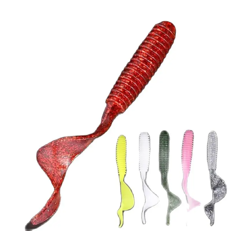 

20pcs/Pack Soft T Tail Fishing Lure 5-7cm Set Grub Worm Swimbaits Silicone Baits Pesca Bass Carp Fishing Tackle Silicone Bait