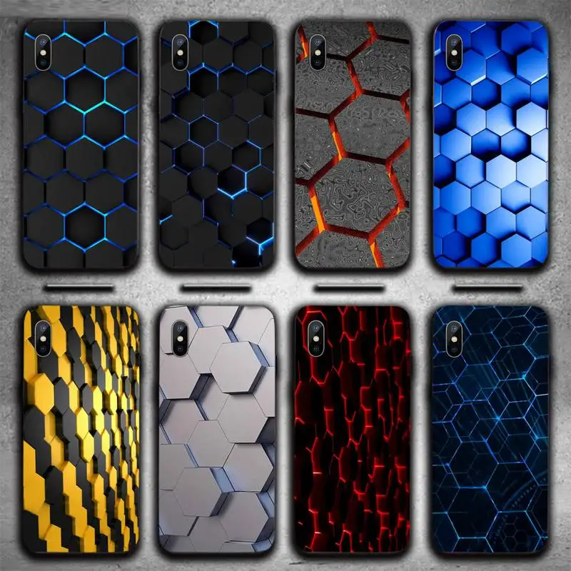 

Hexagonal lattice pattern Phone Case For iphone 12 11 13 7 8 6 s plus x xs xr pro max mini