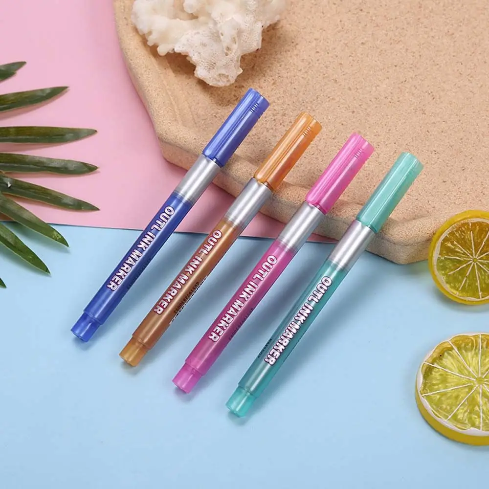

Drawing School Supplies Doodle Pen Stationery Fluorescence Pen Outline Marker Highlighter Metallic Art Marker