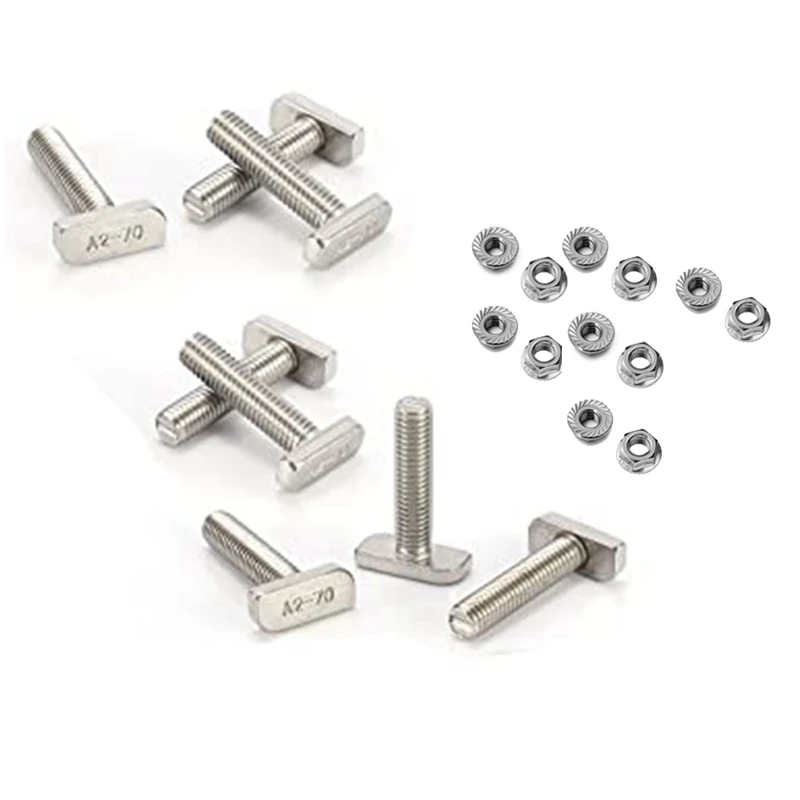 12 шт. Т-образные болты для замены M10 X 25 винты рельсовые трековые гайки с