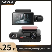 3 inches screen front and rear dual lens recorder super night vision dash cam interior len dvr dashcam black box car accessories