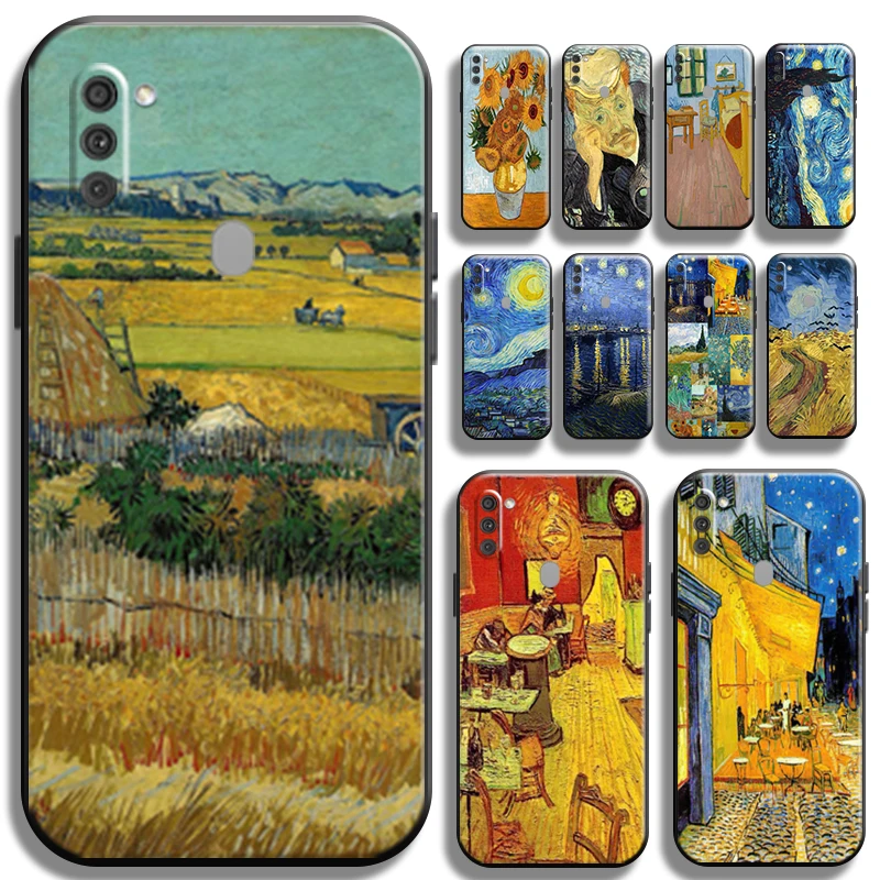 

Retro Van Gogh Oil Painting For Samsung Galaxy M11 Phone Case TPU Cases Black Liquid Silicon Coque Shockproof Carcasa