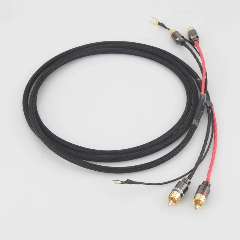 Hi End Caname Audio RCA Cable Of Independent Shielded Signal Line Of LP Vinyl Record Player Amplifier Chassis Gold Plated Plug