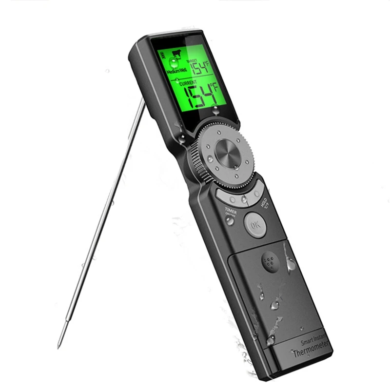 

Digital Meat Thermometer for Grilling, Instant Read Food Thermometer Waterproof for Cooking, Deep Fry, BBQ