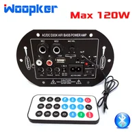 Woopker Power Amplifier Board D3 30-120W with Bluetooth FM Radio Treble Bass Amp Kit Diy for Home Car RV Truck