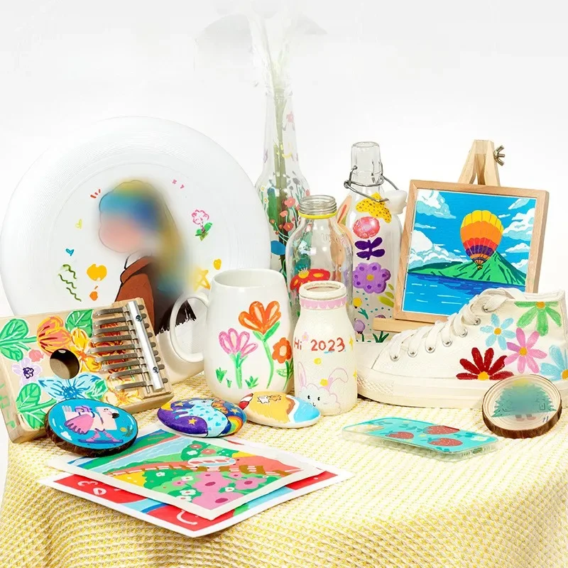 Цветная Водорастворимая вращающаяся акриловая кисть для карандашей 6/12 шт.