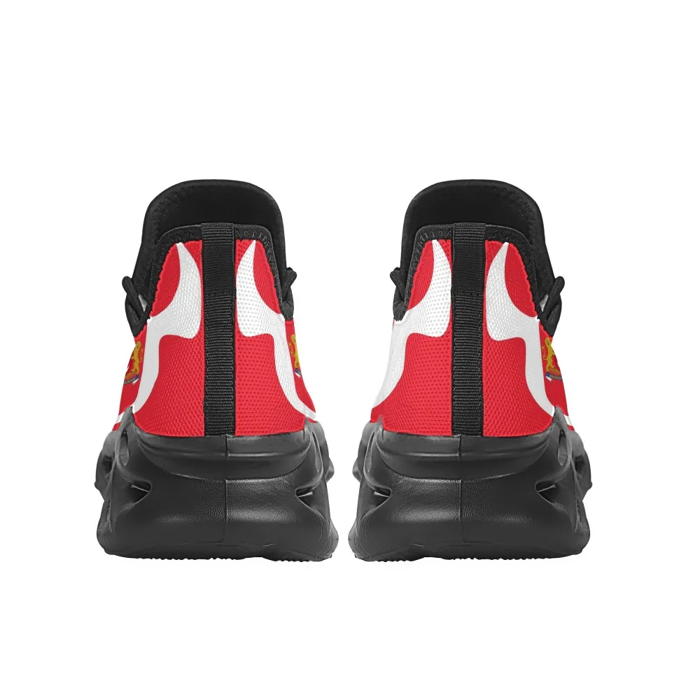 Nopersonality Singapore Flag Print Red Breathable Mesh Sneakers Couple Models Wear Resistant Cushioning Thick-soled Sneakers