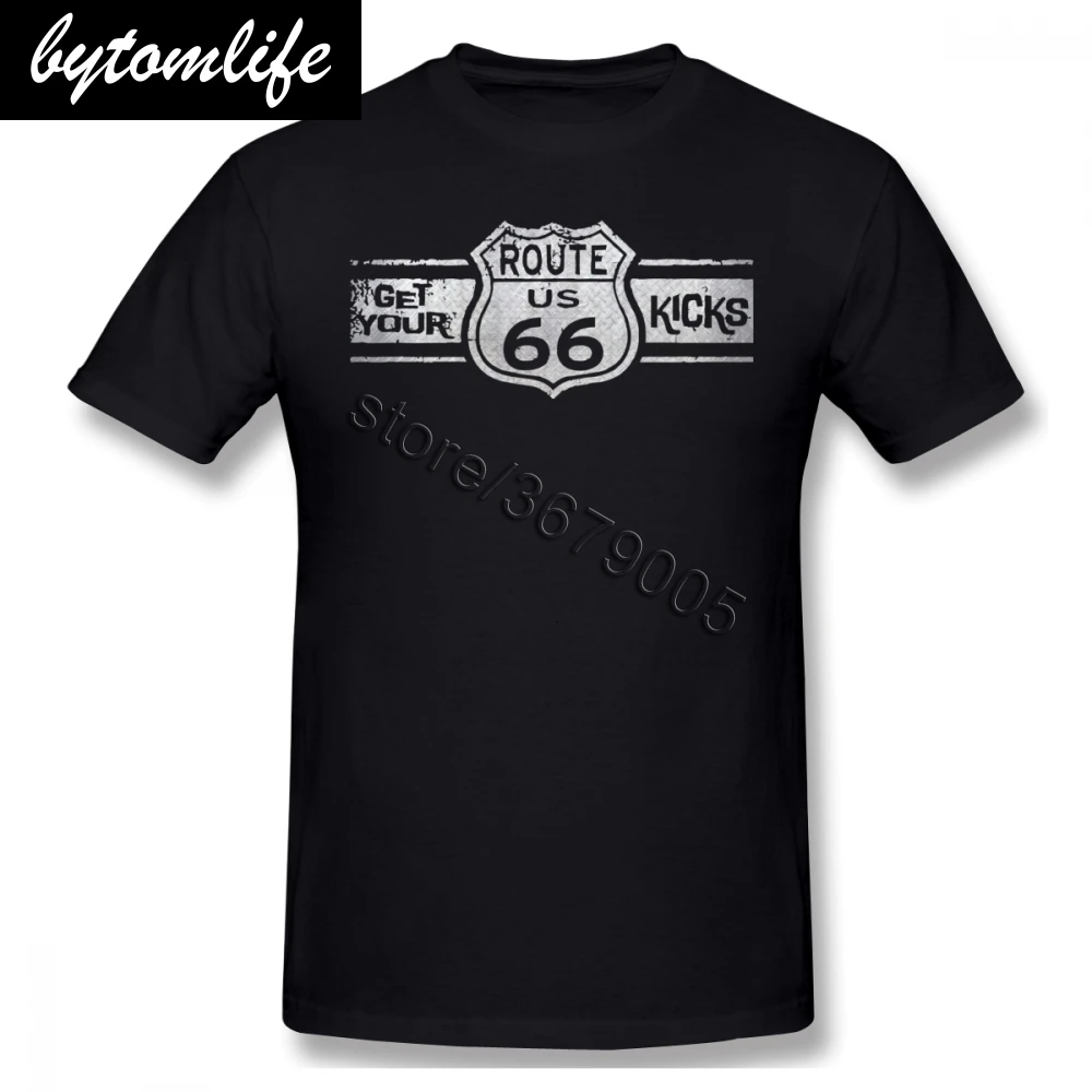 

Male Get Your Route Us 66 Kicks Tee Shirts Fashion T Shirts Short Sleeved 100% Cotton Leisure T-Shirt O Neck Handsome Clothing