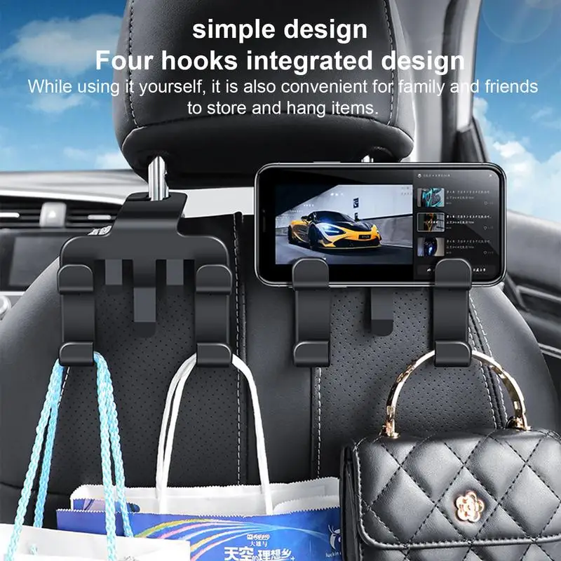 Мобильная вешалка для автомобильного сиденья Прочные крючки спинки Вешалка