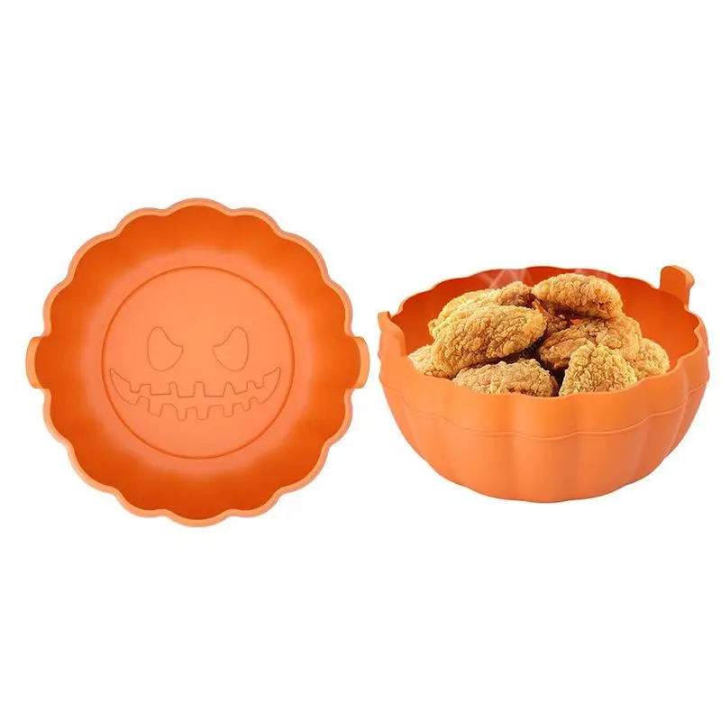 

Round Air Fryer Insert 2Pcs Silicone Bowl Basket Food Grade Cake Baking Tray Replacement Of Parchment Dishwasher Safe Kitchen