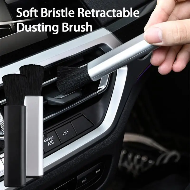 

Car Retractable Cleaning Brush Car Conditioning Air Outlet Brush Computer Keyboard Cleaning Plastic Small Soft Brushes