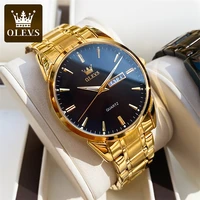 olevs top brand watch men stainless steel business date clock waterproof luminous watches mens luxury sport quartz wrist watch