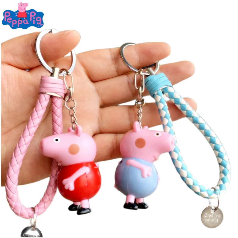 

Периферийные аниме Свинка Пеппа, милый мультяшный Свинья Джордж, освещение и звук, брелок, креативный кулон, праздничный подарок, оптовая продажа