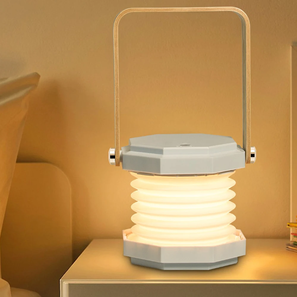 

Foldable Retractable LED RGB Night Light Portable Lantern USB Rechargeable Desk Lamp Touch Adjustment with Remote Control