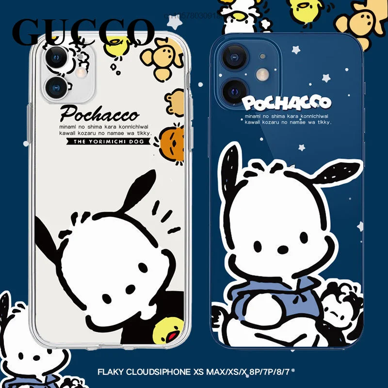 

Sanrio Cartoon Pachacco Transparent Shock Proof Phone Case For Iphone 12 11 13 Pro Max X Xr Xs Mini Silicone Cover 7 8 Plus Cute