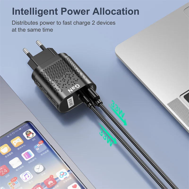 Olaf 65 Вт Gan Зарядное устройство USB Type C PD зарядное быстрое для iphone 12 13 Pro Samsung S21 Xiaomi QC 3