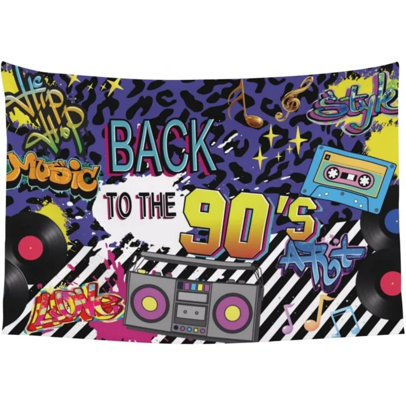 

Retro 80s 90s Tapestries Wall Hanging Poster Flags For College Dorm Party Tapestry Decorations Birthday Banner 40x60inch