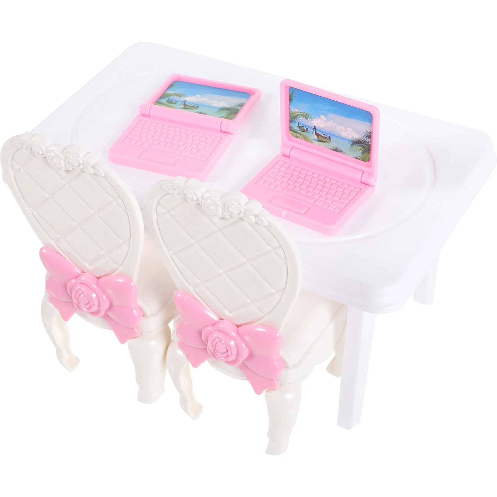 

Desktop Accessories Mini Chair Adornment Wooden House Set Ornament Model Plastic Miniature Bookcase Furniture