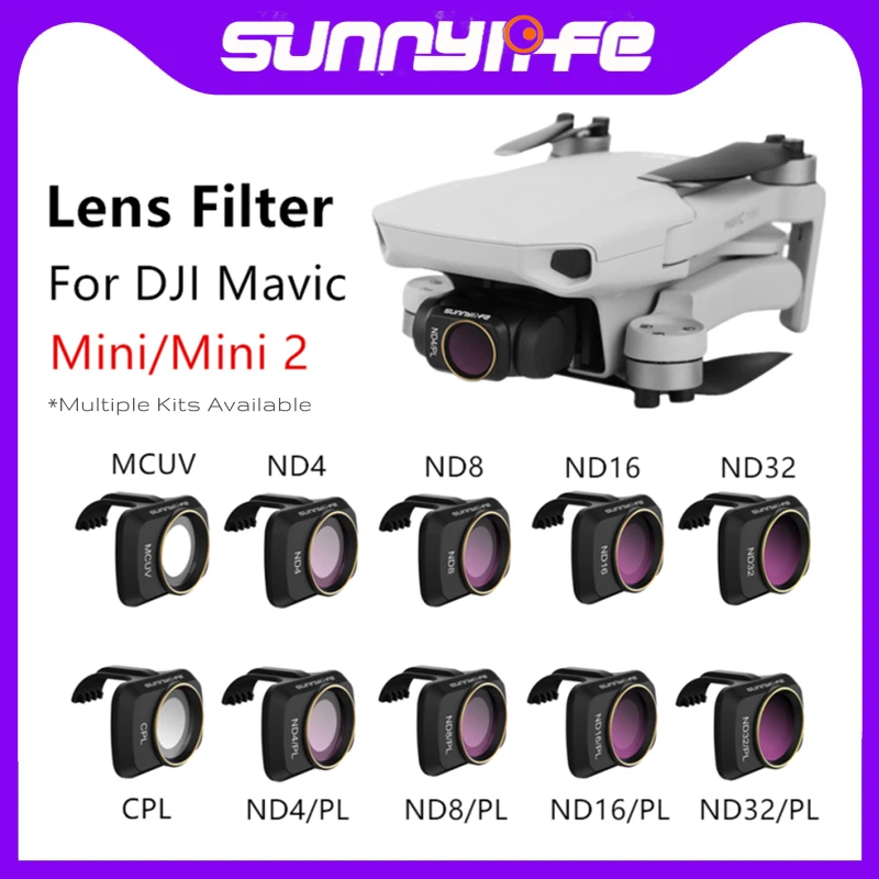 Фильтры для объектива Sunnylife MCUV CPL ND4 ND8 ND16 ND32 NDPL, УФ-фильтр для DJI Mavic Mini SE Mini 2 SE, аксессуары для дрона