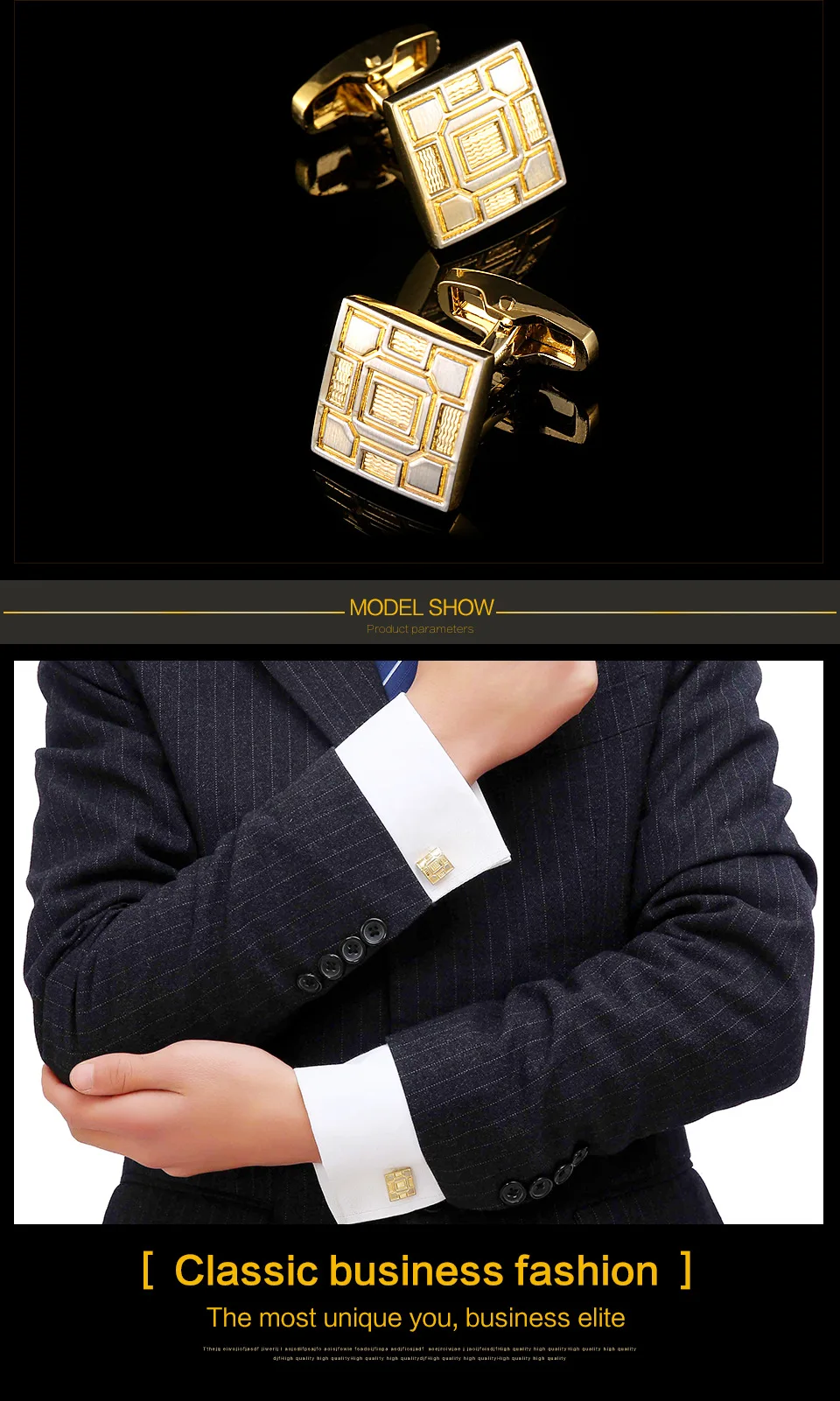 Gold Lattice Square Mens Buttons Wedding Groom Gift Shirt Cufflinks Classical Copper Father Favors Jewelry