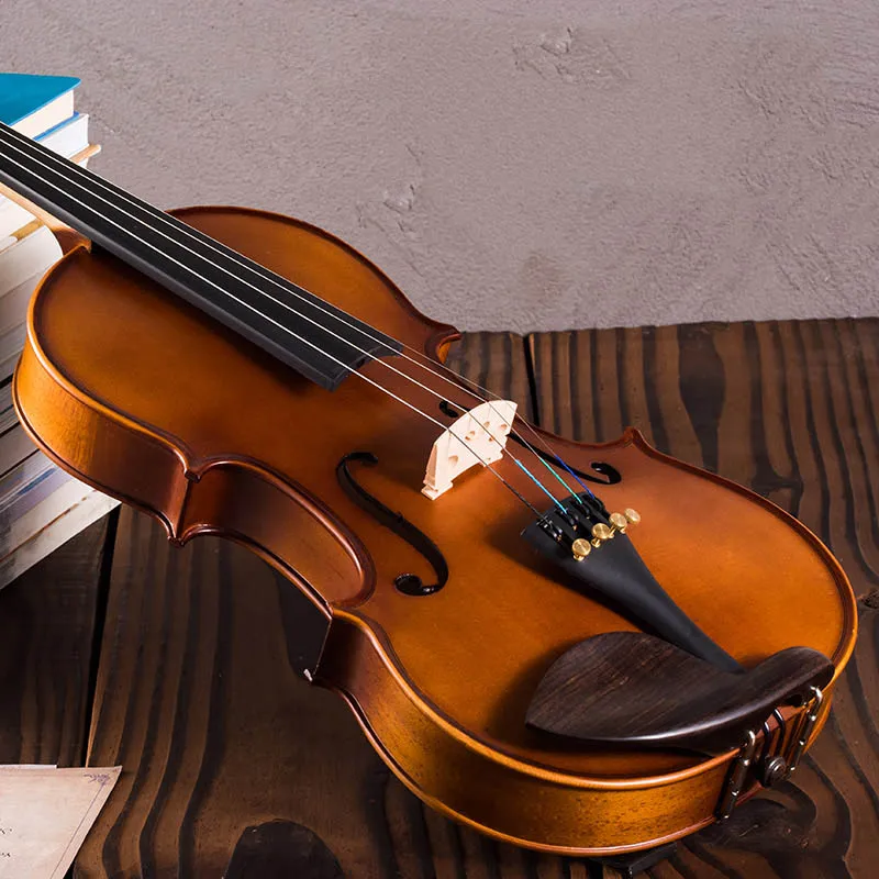 

Professional Carved Handmade Violin Acoustic Hallmark Violin Strings Beginner Maple Wood Infinished Violino Violin Instrument