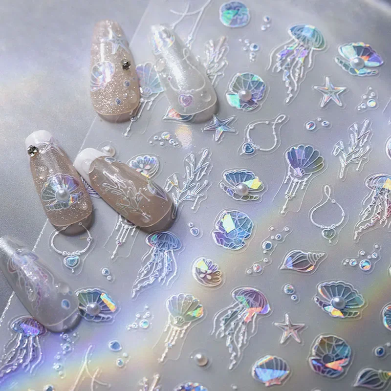 Жемчужная ракушка морская звезда раковина коралловый пузырь летний океан синий