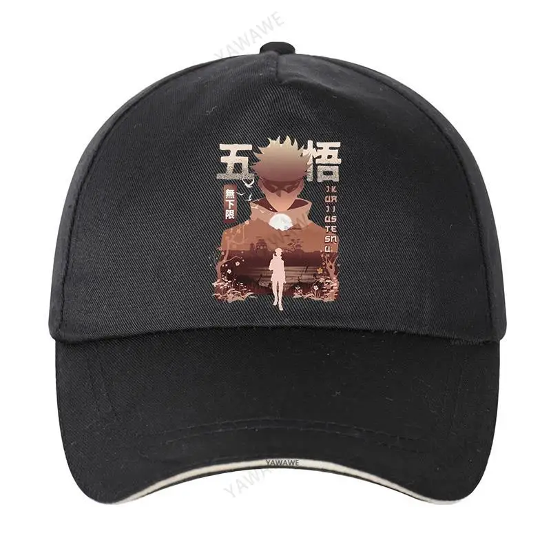 

Снэпбэк Кепка Satoru Gojo с японским Аниме Манга, мужская хлопковая кепка в стиле бойфренда в готовом состоянии, бейсболка джуютсу кайсен, рыболо...
