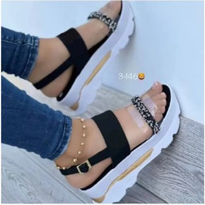 

Gladiator Sandals for Women 2022 Summer Woman Thick Bottom Platform Flats Women's Fashion Sandalias Female Shoes
